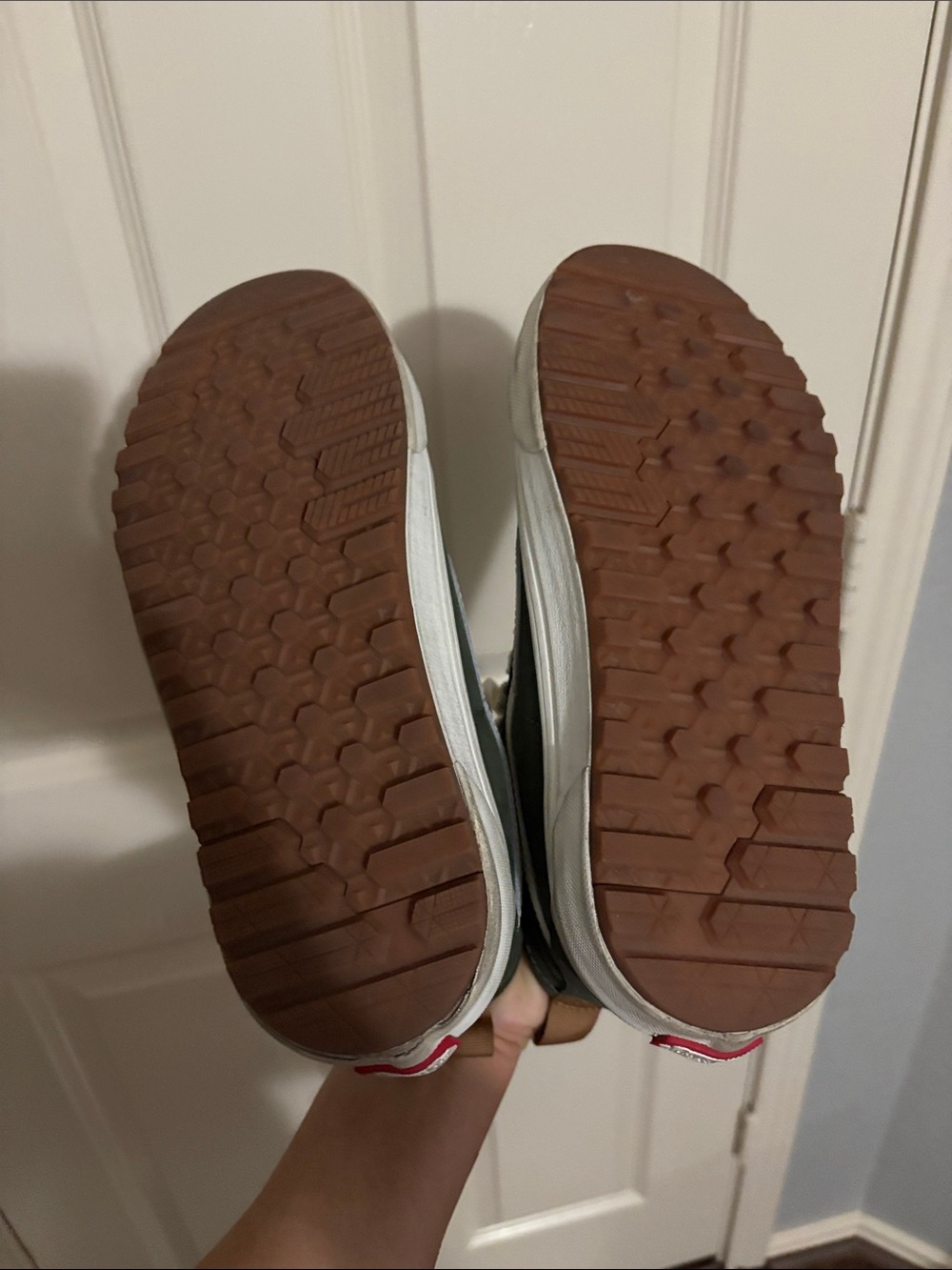 Vans Olive Green High-Top Sneakers with White Laces - Picture 4 of 4